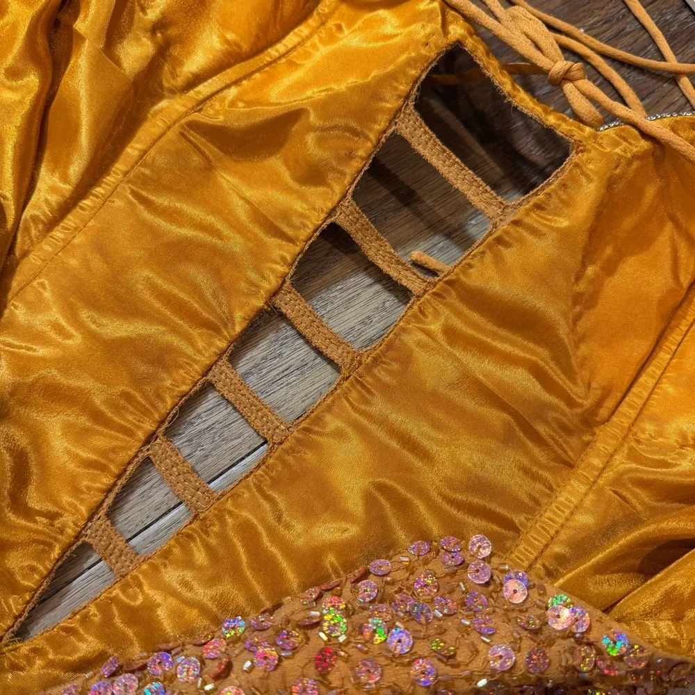 Vintage Y2K 100% Silk Beaded Dress Strappy Back Dress Prom Vintage Beaded Dress - Picture 14 of 15